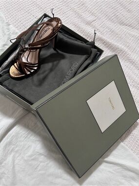 Nordstrom / Tom Ford Metallic Brown Strappy Heels